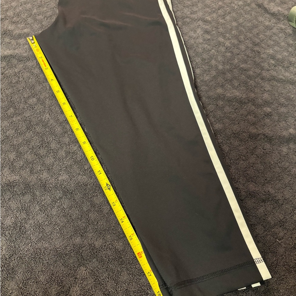 Adidas kids? Black Athletic Leggings with White Stripes - Picture 13 of 16